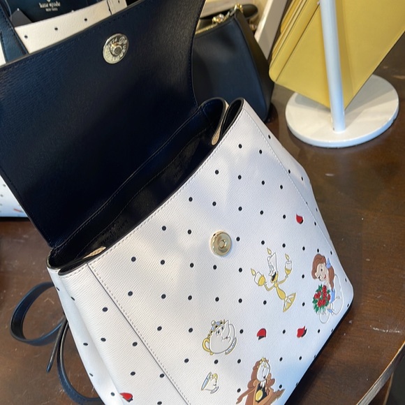 Disney X Kate Spade The Beauty Medium Flap Backpack 
Cream Multi 
NWT - Picture 4 of 16